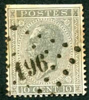 N°0017-1865-BELGIQUE-LEOPOLD 1ER-10C-GRIS