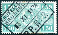 N°148-1923-BELGIQUE-1F50-VERT-BLEU