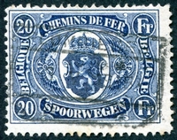 N°134-1922-BELGIQUE-20F-BLEU