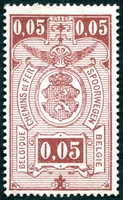 N°135-1923-BELGIQUE-5C-BRUN/ROUGE