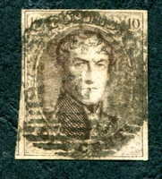 N°0006-1851-BELGIQUE-LEOPOLD 1ER-10C-BRUN