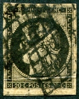 N°0003-1849-FRANCE-CERES-20C-NOIR SUR JAUNE