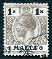 N°0050-1913-MALTE-GEORGE V-1S-NOIR S/VERT/JAUNE