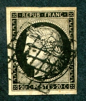 N°0003-1849-FRANCE-CERES-20C-NOIR SUR JAUNE