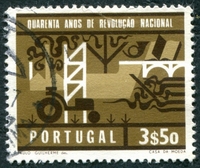 N°0985-1966-PORT-40E ANNIV REVOLUTION-3E50