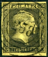 N°05-1850-PRUSSE-FREDERIC GUILLAUME IV-3S-NOIR S/JAUNE
