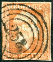 N°02-1850-PRUSSE-FREDERIC GUILLAUME IV-6P-ROUGE/ORANGE