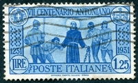 N°0278-1931-ITALIE-ST ANTOINE DELIVRE DES CAPTIFS-1L25-BLEU