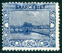 N°061-1921-SARRE-PONT DE SARREBRUCK-80P-OUTREMER