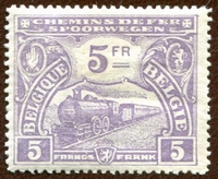 N°123-1920-BELGIQUE-LOCOMOTIVE-5F-VIOLET