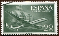 N°0266-1955-ESPAGNE-CARAVELLE DE COLOMB ET CONSTELLATION-20C