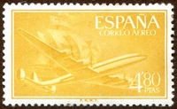 N°0273-1955-ESPAGNE-CARAVELLE DE COLOMB ET CONSTELLATION-4P8