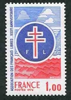 N°1885-1976-FRANCE-30E ANNIV DES FRANCAIS LIBRES-1F