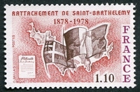 N°1985-1978-FRANCE-RATTACHEMENT ST BARTHELEMY A LA FRANCE