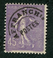 N°046-1922-FRANCE-SEMEUSE-45C-VIOLET