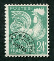 N°114-1953-FRANCE-COQ GAULOIS-24F