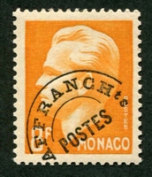 N°010-1951-MONACO-PRINCE RAINIER III-8F ORANGE