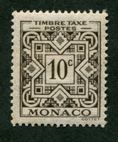 N°29-1946-MONACO-TAXE-10C-BRUN NOIR