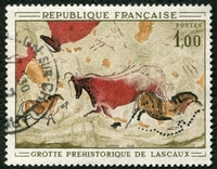 N°1555-1968-FRANCE-PEINTURE GROTTE DE LASCAUX-MONTIGNAC