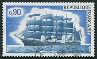 N°1762-1973-FRANCE-BATEAU-CINQ MATS-FRANCE II