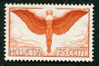 N°11-1924-SUISSE-75C ROUGE BRUN ET VIOLET