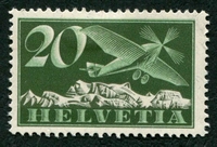 N°04-1923-SUISSE-20C-VERT FONCE ET VERT CLAIR