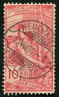 N°0087-1900-SUISSE-25E ANNIV UPU-10C ROSE
