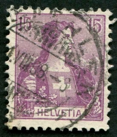 N°0118-1907-SUISSE-HELVETIA-15C VIOLET