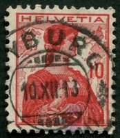 N°0131-1909-SUISSE-HELVETIA-10C-ROUGE