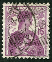 N°0133-1909-SUISSE-HELVETIA-15C-LILAS