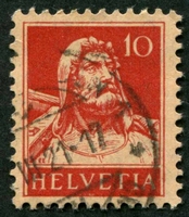 N°0138-1914-SUISSE-GUILLAUME TELL-10C-ROUGE S CHAMOIS