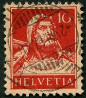 N°0138-1914-SUISSE-GUILLAUME TELL-10C-ROUGE S CHAMOIS