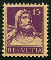 N°0141-1914-SUISSE-GUILLAUME TELL-15C-VIOLET S CHAMOIS