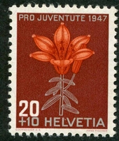 N°0447-1947-SUISSE-FLEUR-LYS