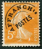 N°050-1922-FRANCE-SEMEUSE-5C-ORANGE