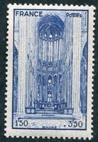 N°0666-1944-FRANCE-CATHEDRALE DE BEAUVAIS-1F50+3F50-BLEU