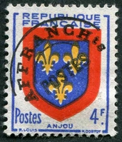 N°105-1949-FRANCE-ARMOIRIES-ANJOU-4F