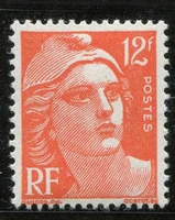 N°0885-1951-FRANCE-MARIANNE DE GANDON-12F-ORANGE