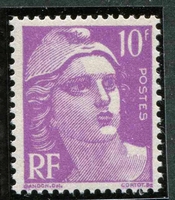 N°0811-1948-FRANCE-MARIANNE DE GANDON-10F-LILAS