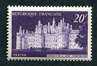 N°0924-1952-FRANCE-CHATEAU DE CHAMBORD-20F-VIOLET FONCE