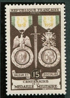 N°0927-1952-FRANCE-CENTENAIRE DE LA MEDAILLE MILITAIRE-15F