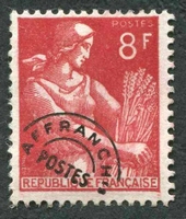 N°108-1953-FRANCE-MOISSONNEUSE-8F-ROUGE BRUN