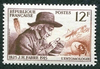 N°1055-1956-FRANCE-J H FABRE-12F-BRUN VIOLET