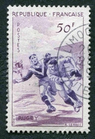 N°1074-1956-FRANCE-RUGBY-50F-LILAS ET VIOLET