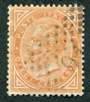 N°0015-1863-ITALIE-VICTOR EMMANUEL II-10C-JAUNE BRUN