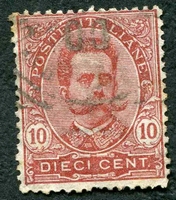 N°0059-1891-ITALIE-HUMBERT 1ER-10C-CARMIN