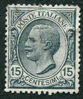 N°0104-1917-ITALIE-VICTOR EMMANUEL III-15C-ARDOISE