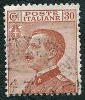 N°0106-1917-ITALIE-VICTOR EMMANUEL III-30C-BRUN ORANGE