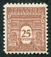 N°0622-1944-FRANCE-ARC DE TRIOMPHE-1ERE SERIE-25C BRUN