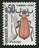 N°105-1982-FRANCE-INSECTE-PYROCHRON COCCINEA-50C